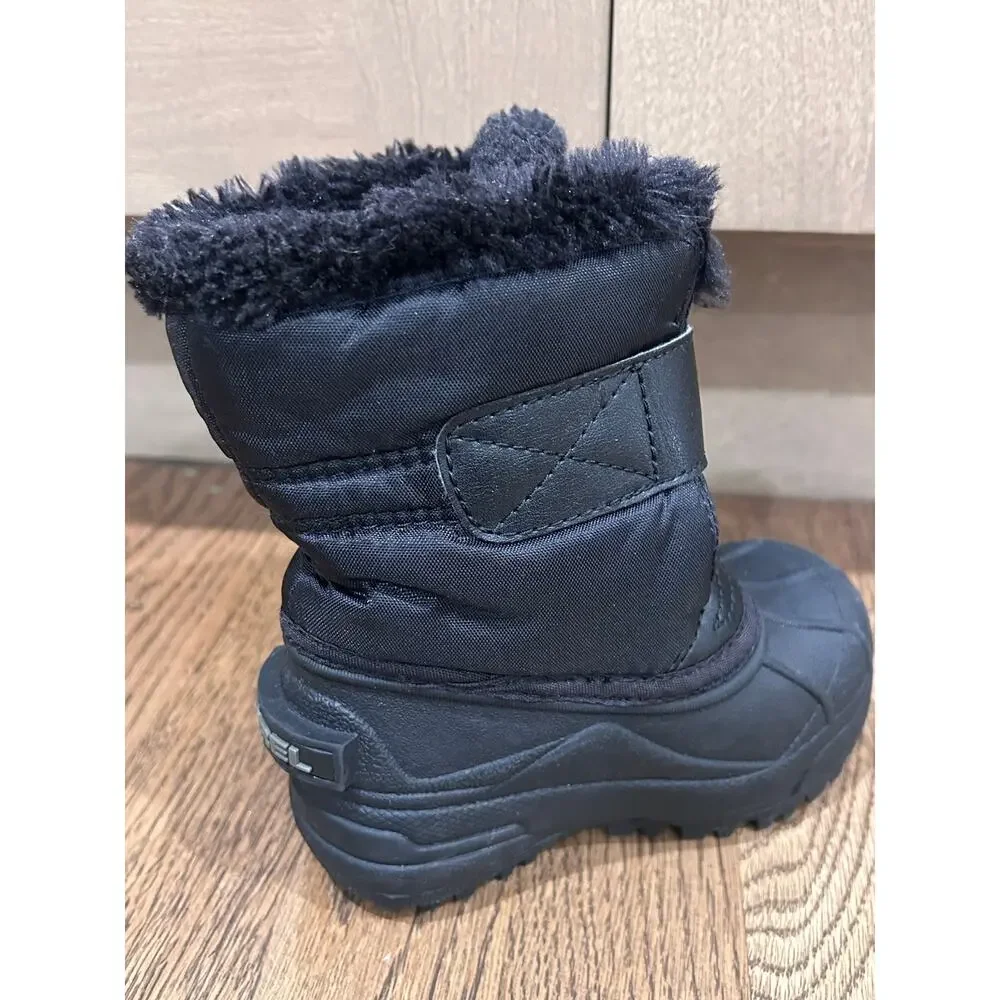 Sorel Kids Snow Commander Polar Bear Winter Boots Black Toddler Sz 7 Waterproof